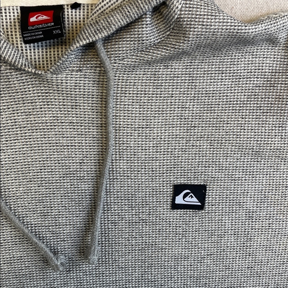 Quiksilver Light Gray Hooded Long Sleeve Pullover - Picture 3 of 10